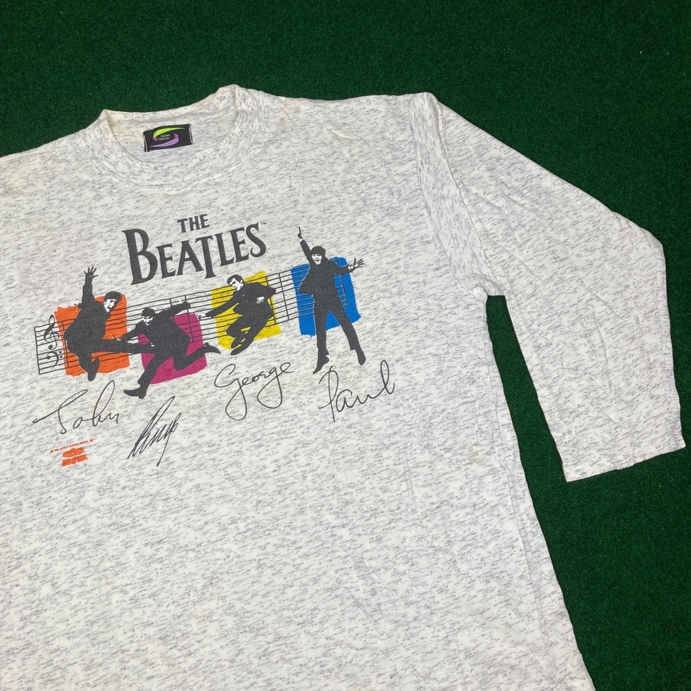 Vintage The Beatles Shirt Mens L White 1991 She Loves You Promo Long Sleeve 90s